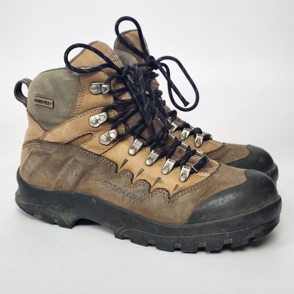 VTG Montrail Integrafit Gore-Tex Hiking Boots Brown Vibram Mens 9 US Trail